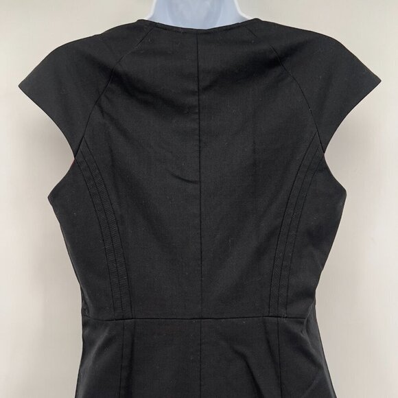 Ted Baker London Cocktail Cap Sleeve Wool Blend Black Midi Dress - Picture 5 of 8